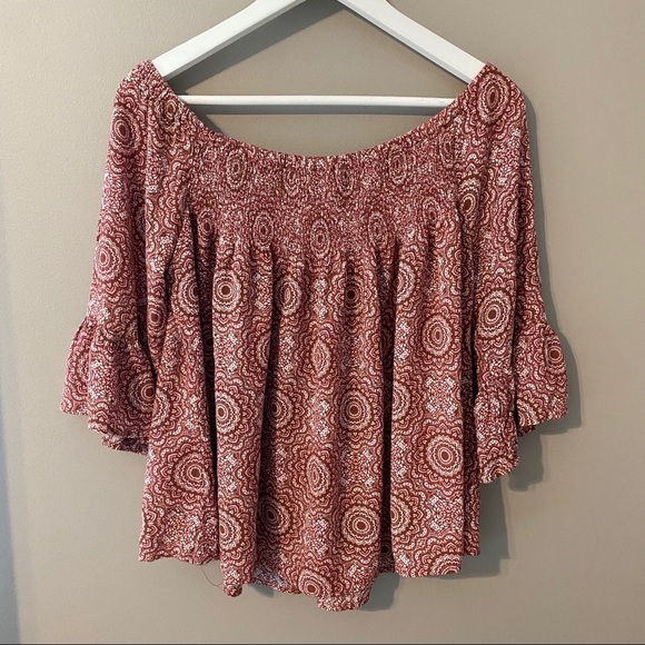 Altar'd State Geometric Off-Shoulder Top Pink. Sz Medium - Picture 8 of 8